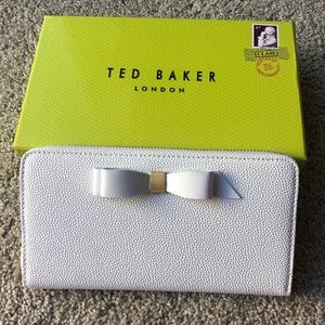 NWT White Ted Baker Aine Bow Leather Wallet